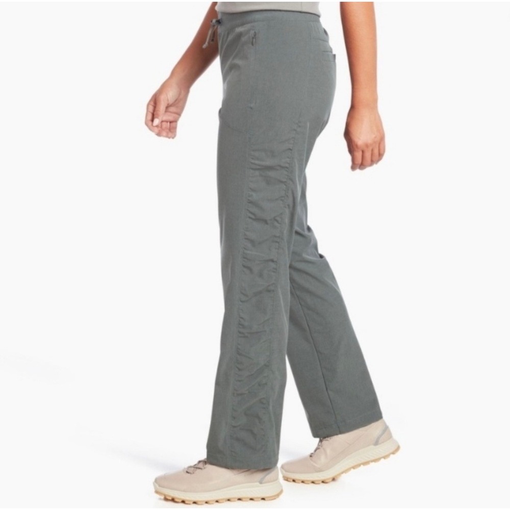 Kuhl Mova Straight Pants Ruched Side Pockets Green Small 6306